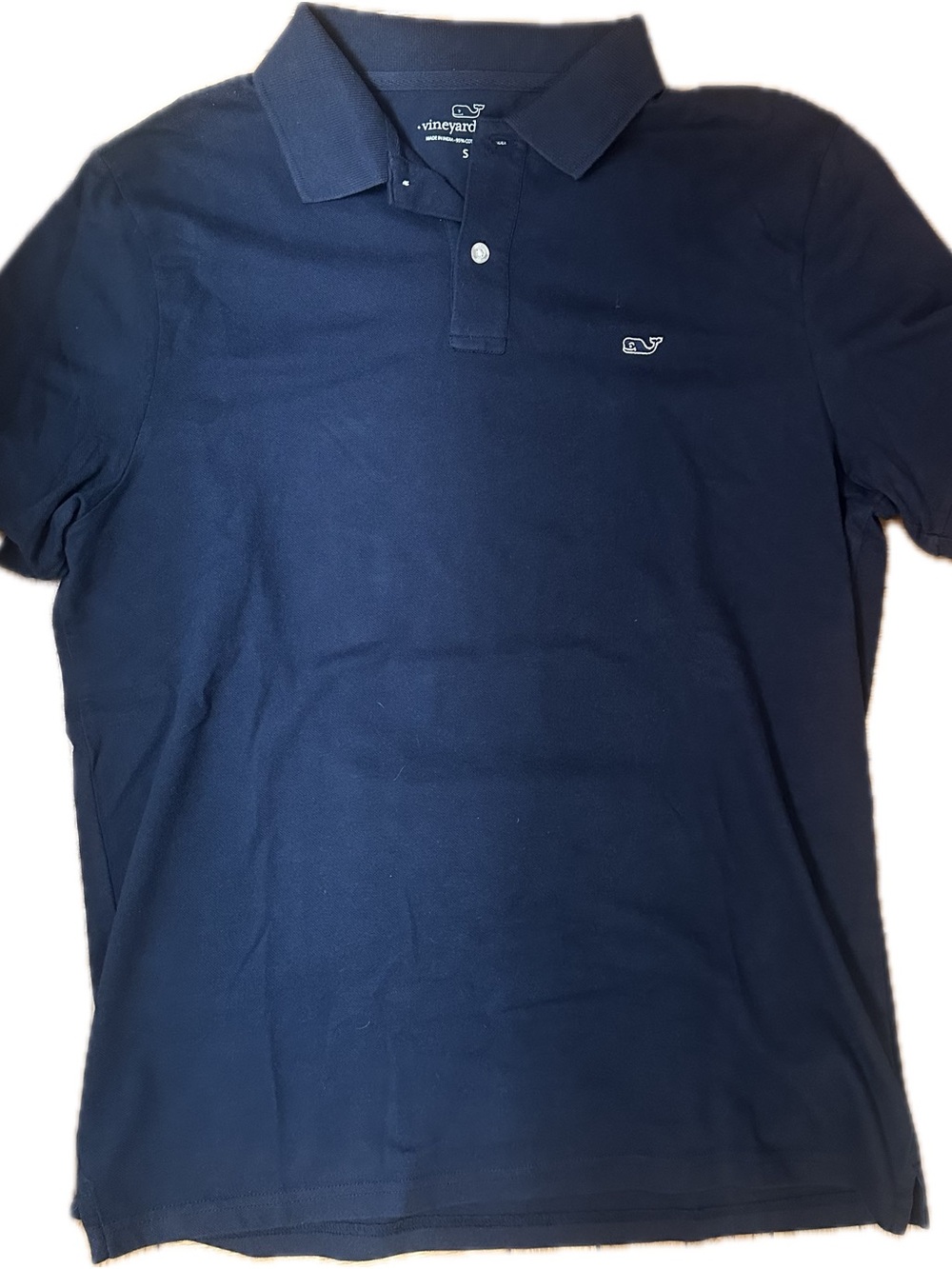 Vineyard Vines Men's Dark Blue Polo with Whale Logo